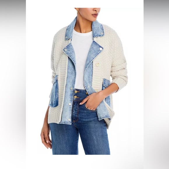 BLANKNYC Last Call Mixed Media Cardigan - Picture 1 of 16